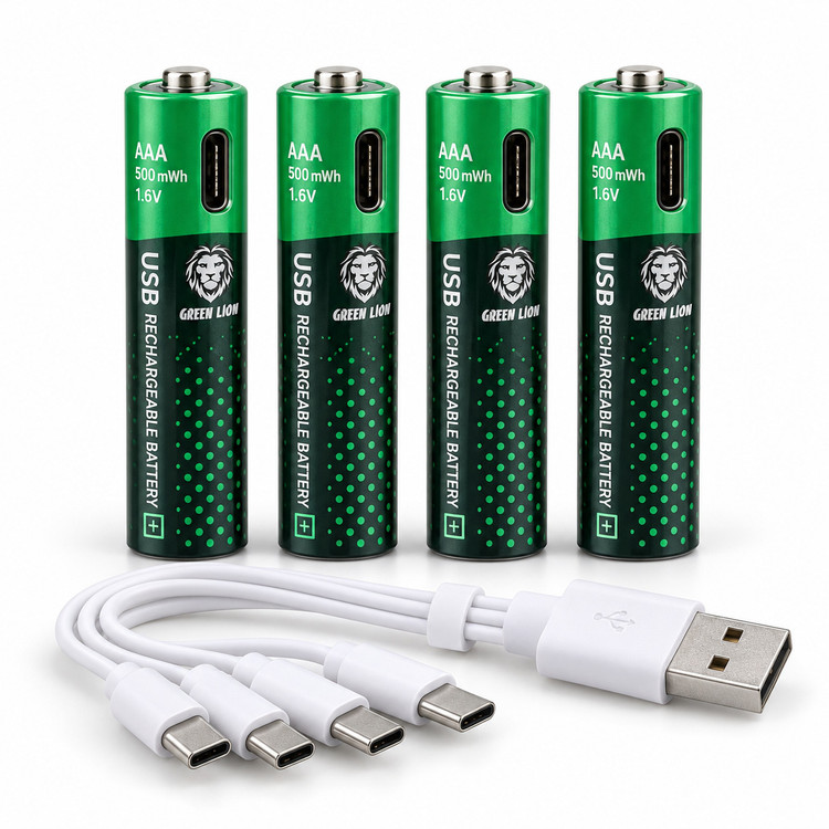 باتری نیمقلمی شارژی گرین لاین مدل GNRGBAAA ظرفیت 500mWh بسته 4 عددی
